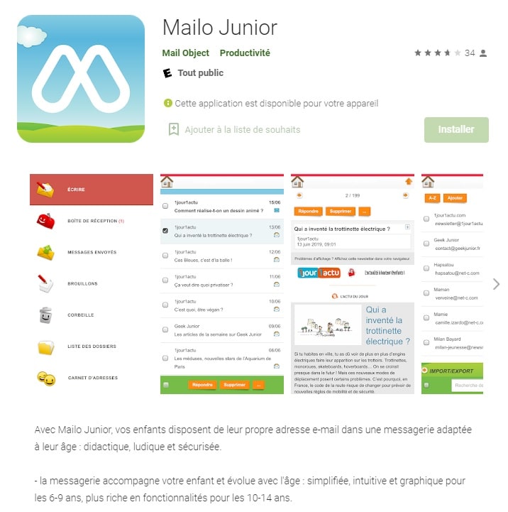 Mailo Junior : une messagerie pour enfant sécurisée
